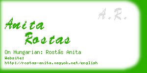 anita rostas business card